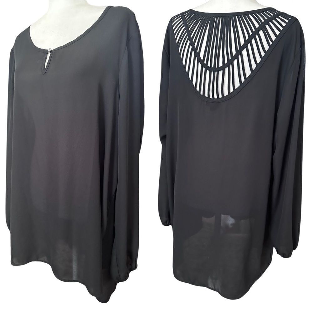 Torrid Black Tunic w/ Open Back Detail Size 2X